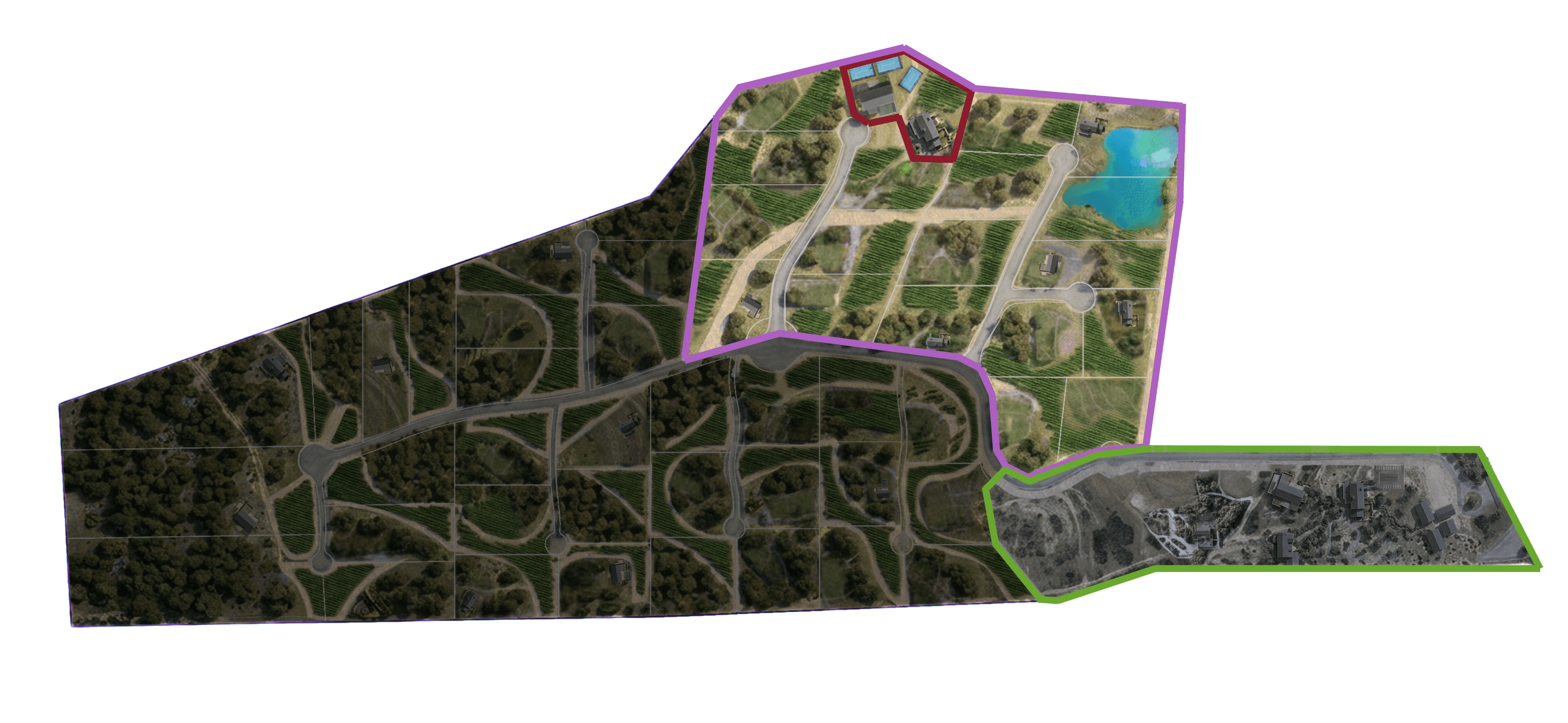 Puerta del Lobo development master plan aerial view